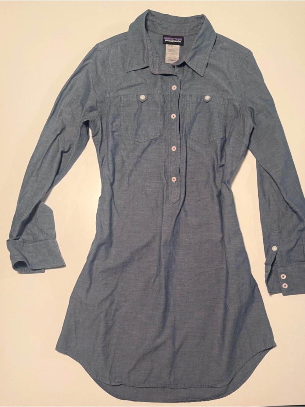 Patagonia Blue Chambray Shirt Dress